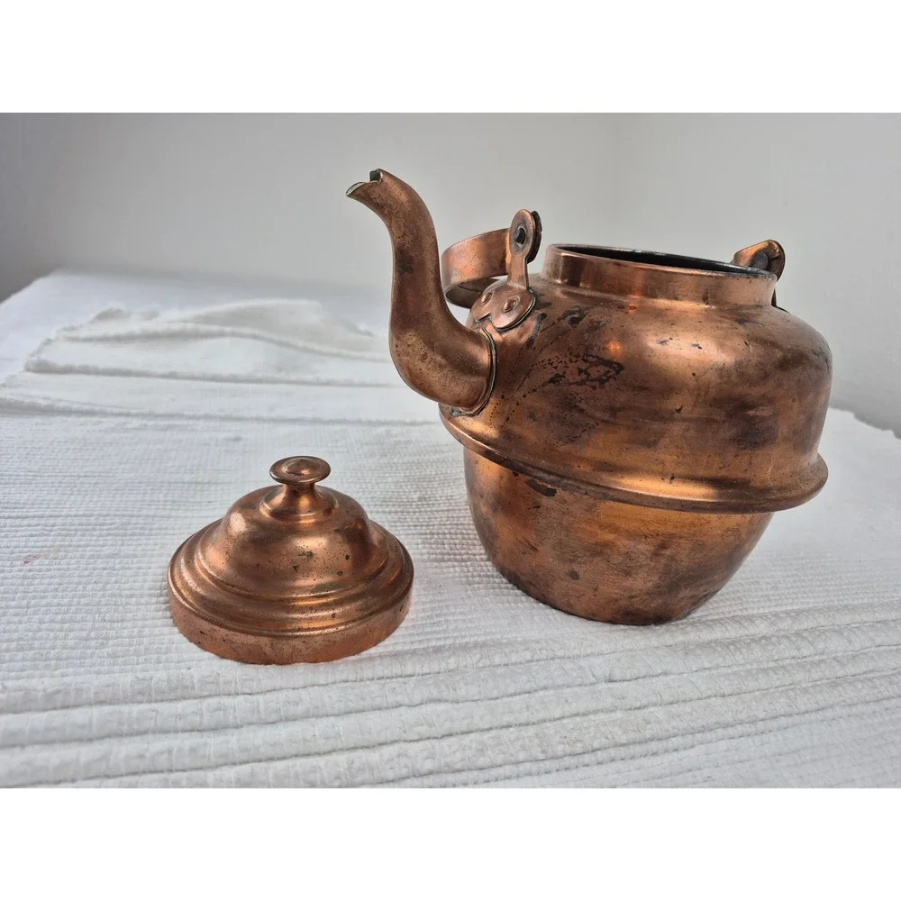 Vintage Volund‎ Copper Teapot Kettle Antique Style Patina Gooseneck Spout